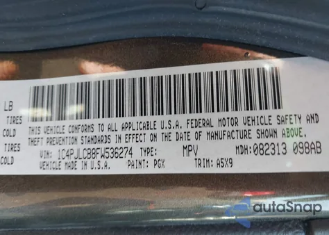 2015 Jeep Cherokee Latitude from USA, damaged, VIN 1C4PJLCB8FW536274